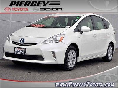 Certified nav prius v three wagon 4d white automatic fwd abs (4-wheel) hybrid