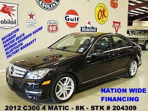 2012 c300 sport 4-matic,sunroof,nav,htd lth,logic 7 hd,17in whls,8k,we finance!!