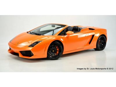 2011 lamborghini gallardo lp 560-4 spyder e-gear arancio borealis nero like new!