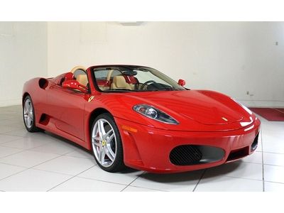 Low miles, like new ferrari approved cpo f430 f1 spider, rosso corsa/beige