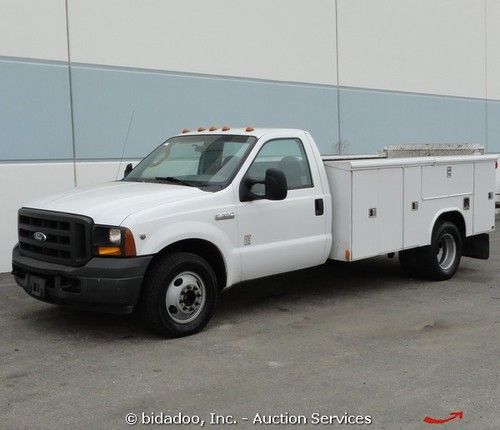 2005 ford f350 xl dually work utility truck tommy lift gate cabinets bidadoo