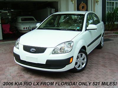 2006 kia rio lx sedan from florida! only 521 original miles! showroom condition!