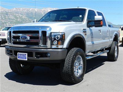 Crew cab lariat fx4 4x4 powerstroke diesel custom lift wheels tires leather auto