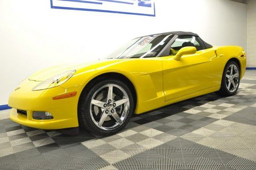 07 convetible coupe vette yellow ebony leather one owner low miles clean auto