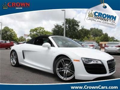 2011 audi r8 convertible 6speed white low miles call greg 727-698-5544 cell