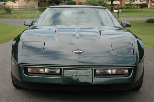 1990 corvette coupe/ targa top forest green w/camel interior auto trans cold a/c