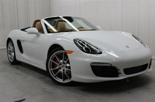 Boxster s exten navigation white beige interior sport chrono package new sport