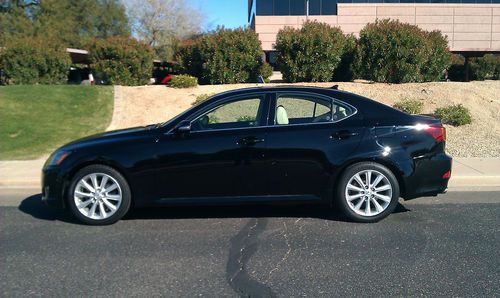 2009 lexus is250 base sedan black/ecru heated &amp; cooled seats warranty till 10/13