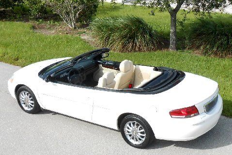 Limited convertible~chrome~ivory leather~blue canvas top~cd~stone white 03 04 05
