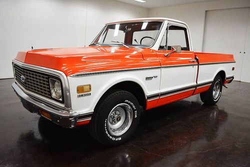 1971 chevrolet c10 short bed orange and white factory tilt air conditioning pdb