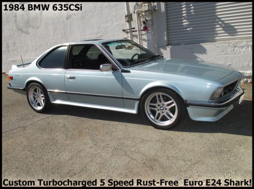 +custom turbocharged 1984 bmw 635csi! factory 5 speed euro e24-chassis &#034;shark&#034;!+