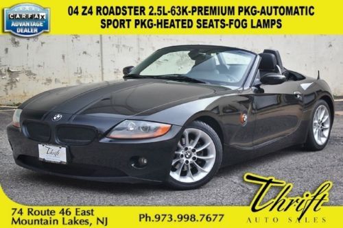 04 z4 roadster 2.5l-63k-premium pkg-sport pkg-heated seats-fog lamps