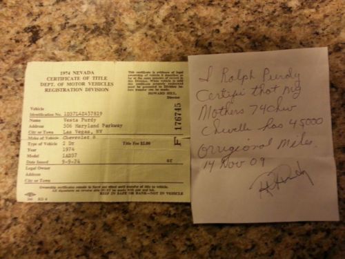 1974 CHEVELLE MALIBU CLASSIC 45202 ORIGINAL MILES, US $7,999.00, image 4