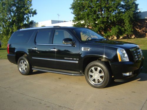 2007 cadillac black esv black interior 7 passenger navigation suv limo