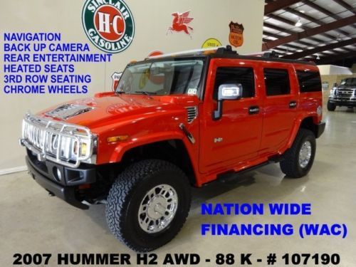 2007 h2,sunroof,nav,back-up cam,rear dvd,htd lth,bose,chrome whls,88k,we finance