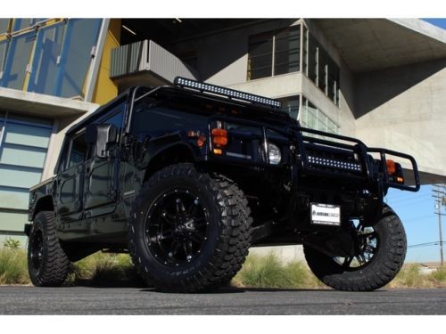 01 hummer h1 open top::fuel hostage wheels::led light bars::predator::momo::lthr