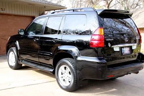 Black 2004 lexus gx470 suv 4-door 4.7l 4wd dvd cd tan leather sport utility okla