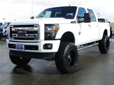 Ford crew cab powerstroke diesel lariat 4x4 custom new lift wheels tires nav