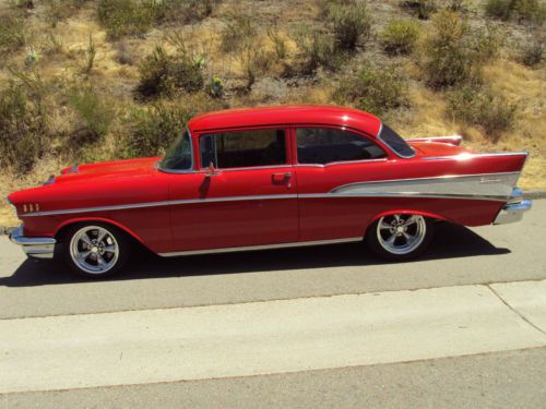 1957 chevy 210 hot rod with bel air trim