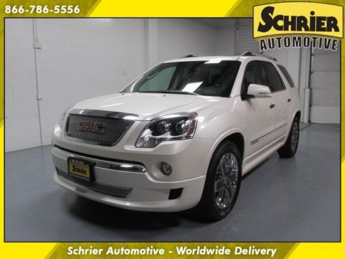 11 gmc acadia denali white awd power liftgate nav 7 passenger parking aid