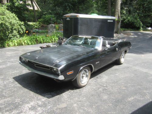 1971 dodge challenger convertible 383 big block triple black 71 numbers matching