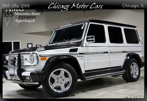 2003 mercedes benz g55 amg kleemann supercharged white with carbon black wrap