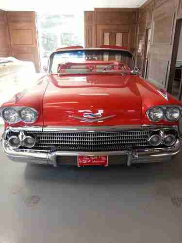 Chevrolet Impala Convertible 1958 Rio Red with the 348 frame off restored, US $84,995.00, image 7