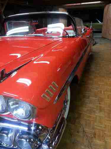 Chevrolet Impala Convertible 1958 Rio Red with the 348 frame off restored, US $84,995.00, image 14