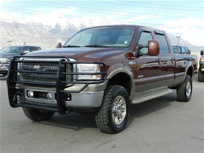 Crew cab king ranch 4x4 powerstroke diesel longbed leather low reserve clean