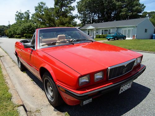 1987 maserati biturbo spyder convertible fuel injected red spider zagato 5 speed