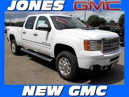 New 2013 gmc sierra 2500hd 4wd crew cab denali 6.0l gas msrp $55960 summit white