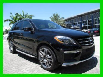 13 black ml-63 amg 4-matic 5.5l v8 awd suv *anthracite poplar wood *low miles