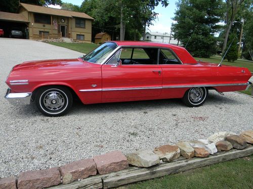 1963 chevy impala  red 2 dr. hd.tp. (ss package)