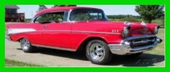 1957 chevy bel air 2 door hard top 350 automatic red