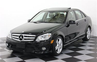 C300 4matic 2010 sport package sedan black/tan moonroof ipod bluetooth pwr seats