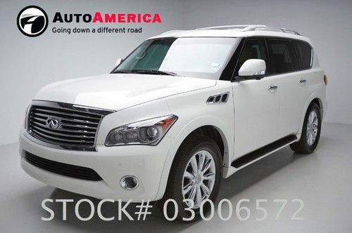 37k low miles 2011 infiniti qx56 white deluxe touring nav entertainment leather