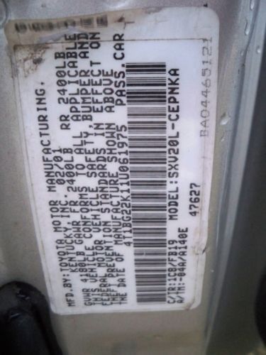 2001 TOYOTA CAMRY LE AUTOMATIC POWER WINDOWS NEEDS ENGINE 99.00 NO RESERVE LOOK, image 26