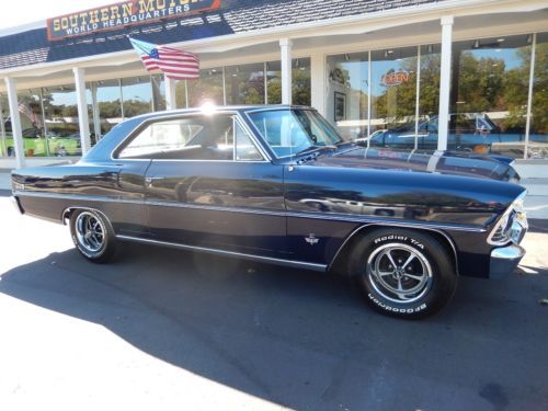 1967 chevrolet nova deepwater blue 350 ss rally wheels protect o plate