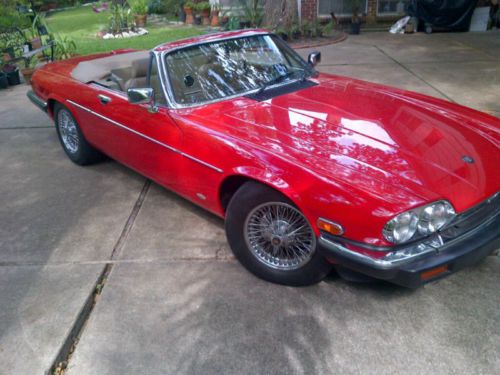 1988 jaguar xjs convertible v-12 26k original miles 2-owners wires - red &amp; tan