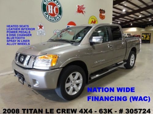 2008 titan le 4x4,htd lth,6 disk cd,b/t,park sensors,20in whls,63k,we finance!!
