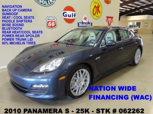 2010 panamera s awd,sunroof,nav,back-up,htd/cool lth,20in whls,25k,we finance!!