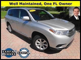 2012 toyota highlander fwd 4dr i4 se 3rd row, aux jack, alloy wheels, one owner