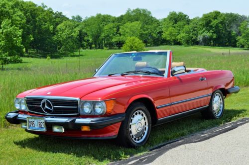 1986 mercedes-benz 560sl 60,000 miles rare signal red