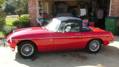 1972 mgb red chrome bumper wire wheels new rebuilt motor just in time for xmas