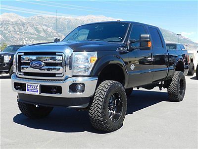 Ford crew cab lariat 4x4 powerstroke diesel custom new lift wheels tires nav