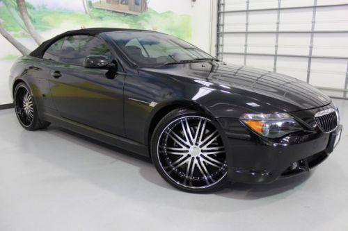 2005 bmw 645ci, 77k mi, triple blk, auto, 22 wheels, sport, heated, super clean