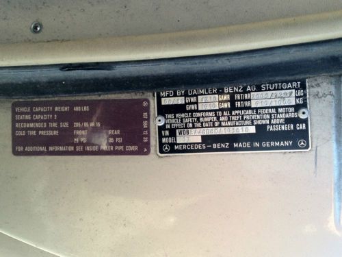 1989 Mercedes Benz Gray Convertible 560 SL 560SL, image 9