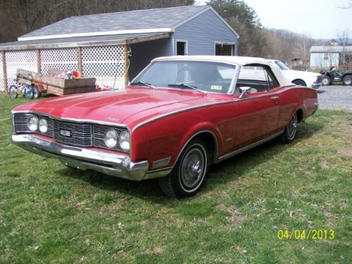 1969 mercury montego conv.red &amp; white 351w auto trans.