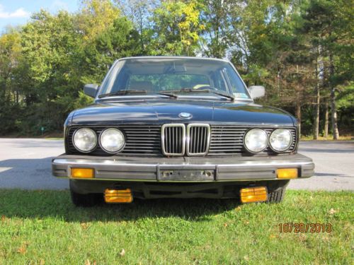 1986 bmw 535i sedan, black, 5 speed manual transmission