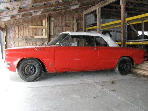 Vintage 1963 chevrolet corvair monza 900 convertible barn find 63863 mi part car